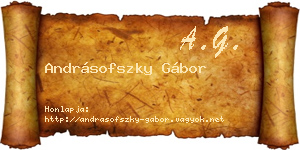 Andrásofszky Gábor névjegykártya